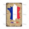 Винтажная металлическая табличка Франция  Смешная жестяная дорожная табличка для домашнего бара, кафе, настенного декора  Рустикальная металлическая пластина
