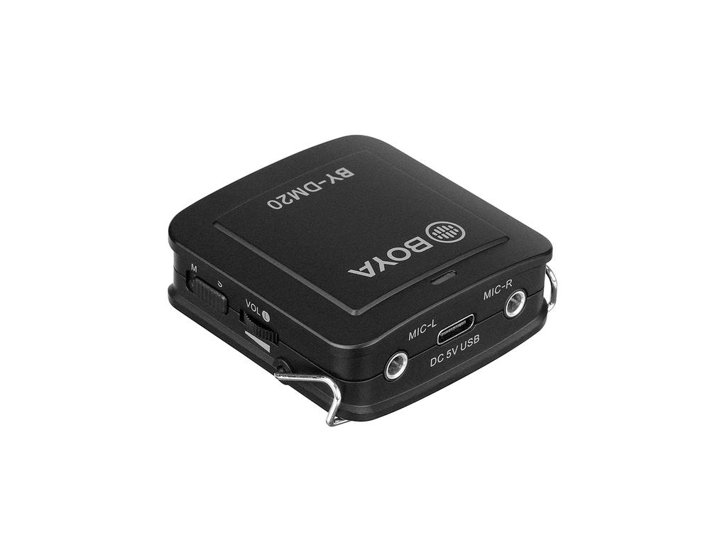 BOYA 2 Person Digital Lavalier Microphone with Output Cable for Computer Black BY-DM20 Lightning/USB-C/USB iPhone/iPad/Smartphone/Tablet/Mac/PC