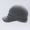 European and American niche black knitted hat, small brim cap, four-season versatile cashmere hat, small equestrian hat for women