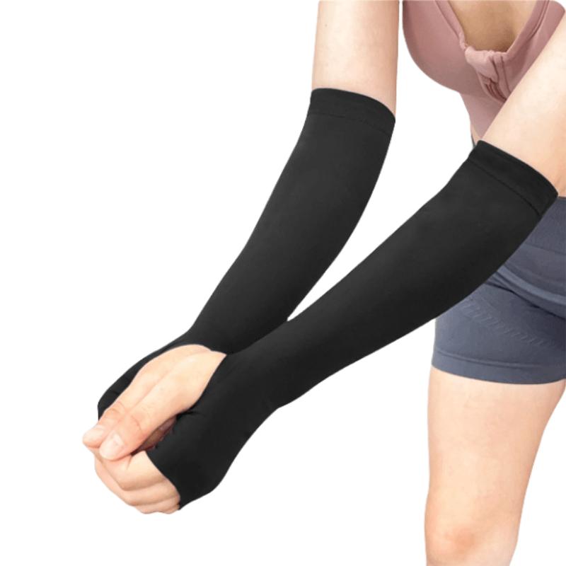 2PCS Volleyball Arm Cormpression Sleeves Passing Hitting Forearm Sleeves with Protection Pads and Thumb Hole Padded Wrist Guard