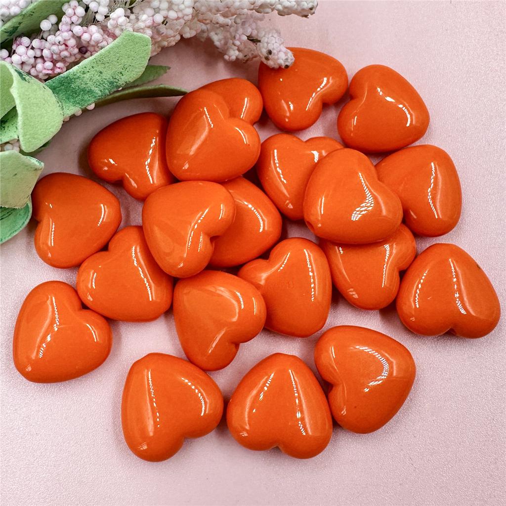 Домашний однотонный цвет для изготовления ожерелья и сережек, модные бусины в форме сердца, акрил 18,8*17,2 мм, 20 шт./пакет, материалы ручной работы «сделай сам»