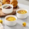 6pcs 8 Oz Ramekin Porcelain High Temperature Resistant Pudding Cup White with Lid Steamed Egg Bowl Restaurants