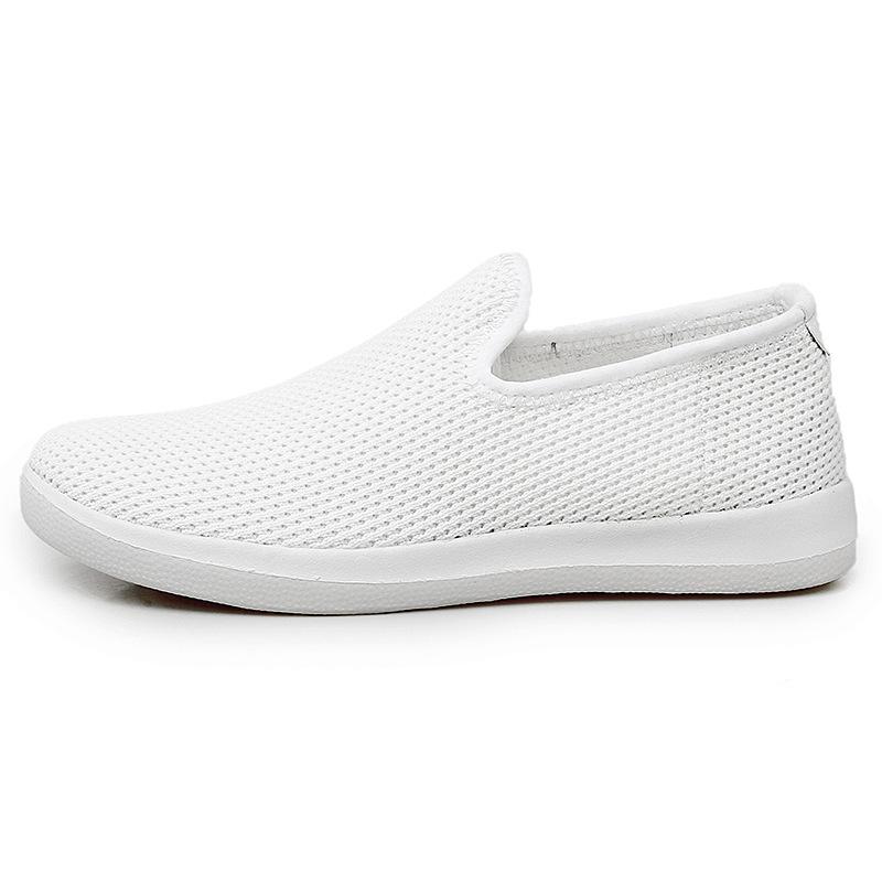 Большие размеры женской обуви весна-лето полые кроссовки для бега спортивная обувь повседневная обувь летающая тканая с одной педалью сетчатая ленивая обувь