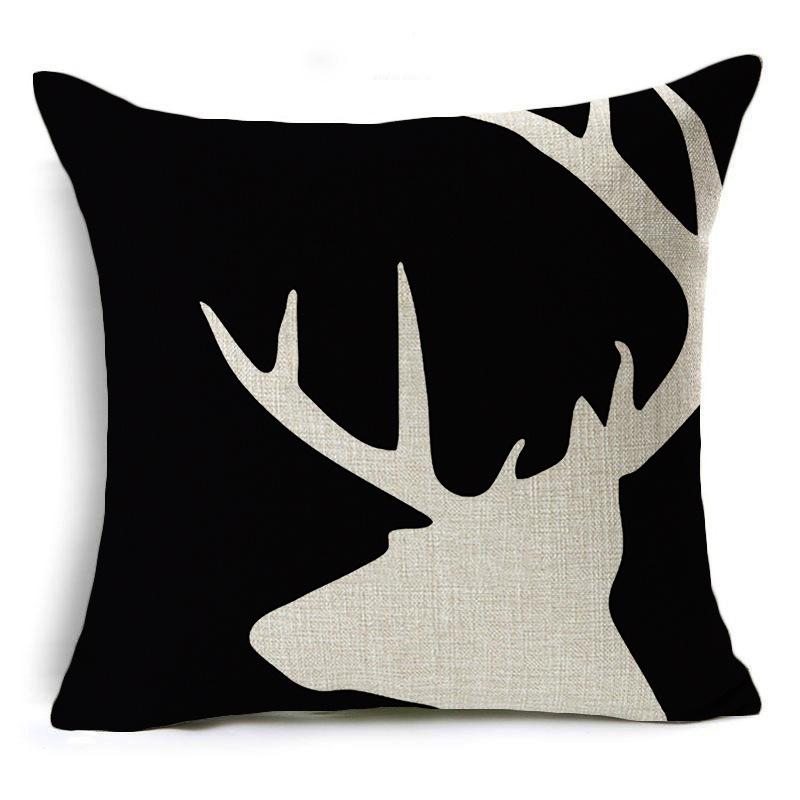 Скандинавская черно-белая геометрическая наволочка из льна, современная, в новоамериканском стиле, с абстрактным узором из треугольников, диванная подушка