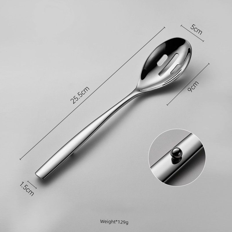 304 Stainless Steel Serving Spoon, Dining Spoon, Commercial Spoon for Hotel and Restaurant, Household Large Skimmer Spoon, Food-Grade Serving Spoon