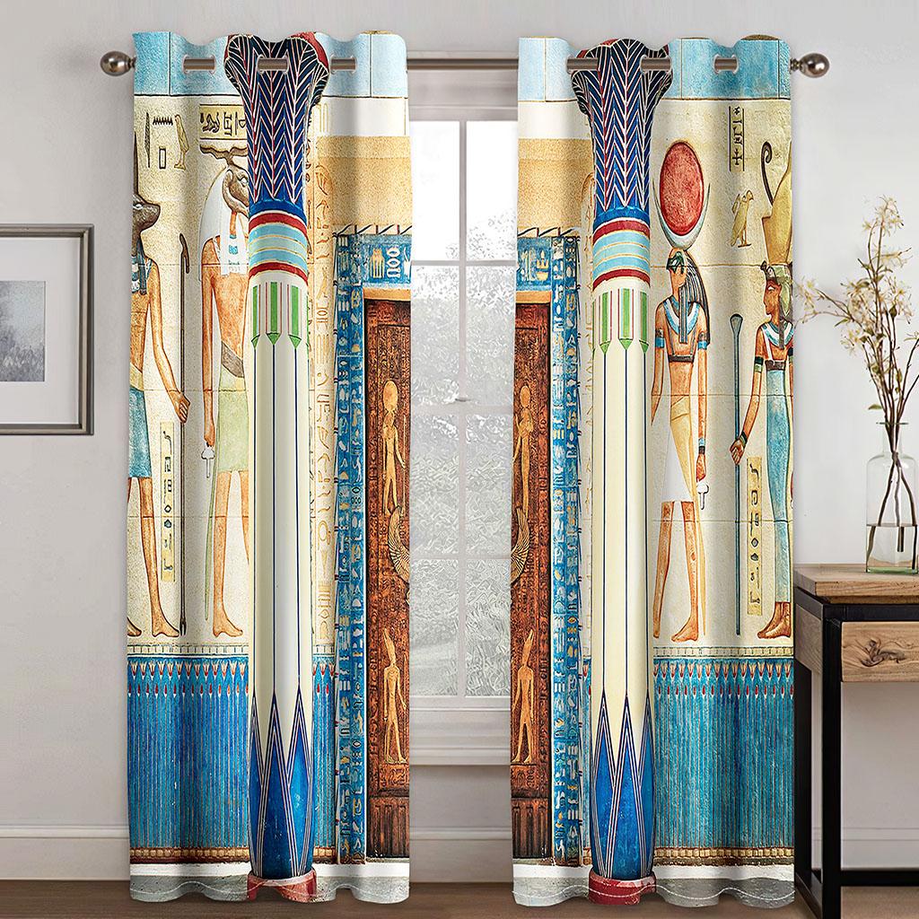 2 Pieces Egypt Luxury Muslim Ramadan Festival Roman Semi Blackout Drapes Window Cortinas De Salon Bedroom Decor Free Shipping