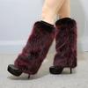 Plush Furry Leg Warmers for Women Cozy Winter Boot Toppers Cuffs Thermal Warm Fuzzy Foot Covers Footless Socks Gaiters