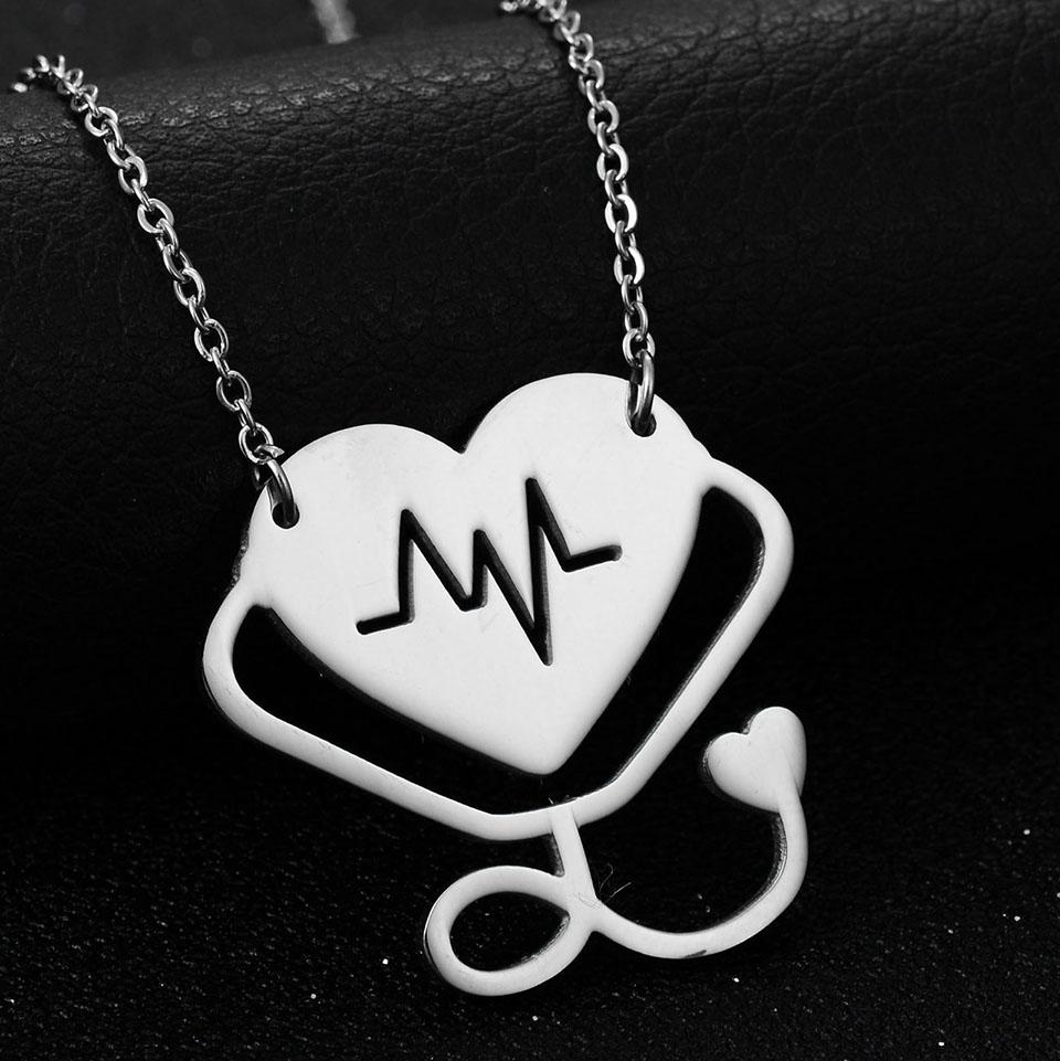 Atoztide Fashion Infinity Jesus Heartbeat Necklace For Women Stainless Steel Endless Forever Love Friendship Jewerly Gift