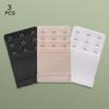 3-Pack Elastic Bra Extender with 3-Row Hook-and-Eye Closure