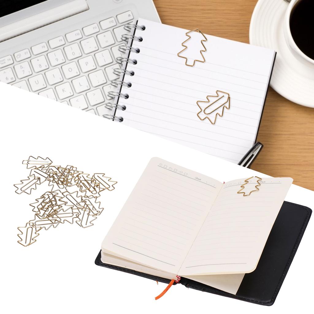 20 шт. скрепок для бумаги, железные, цветные, устойчивые к ржавчине, процесс покрытия, уникальные скрепки в форме рождественской елки для