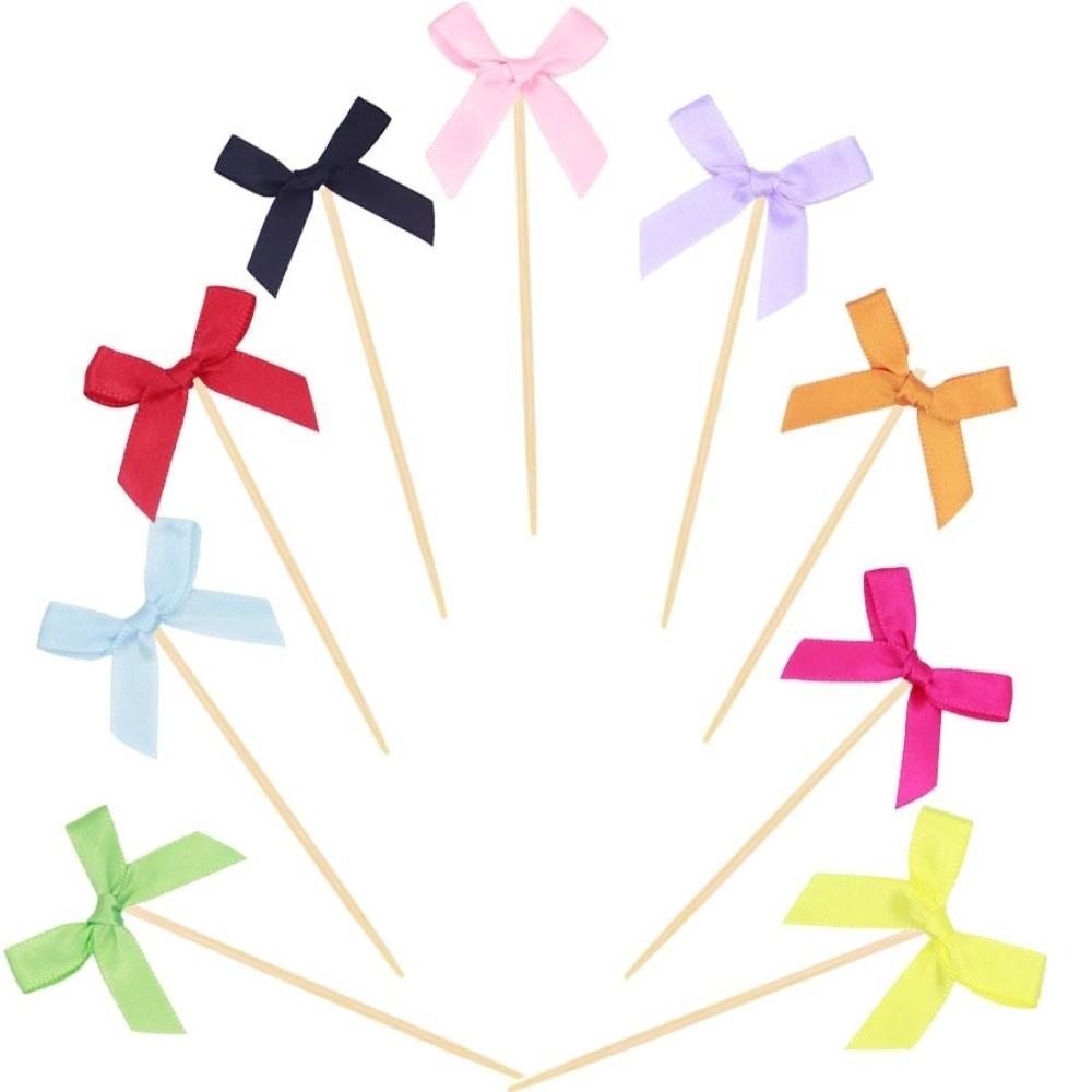 10pcs Set Romance Charm Bow Cupcake Liners Stylish Design Bow Cupcake Toppers Girl Birthday