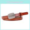 Classic Leather Belt For Women With Alloy Buckle And Slim Design For Casual Dresses