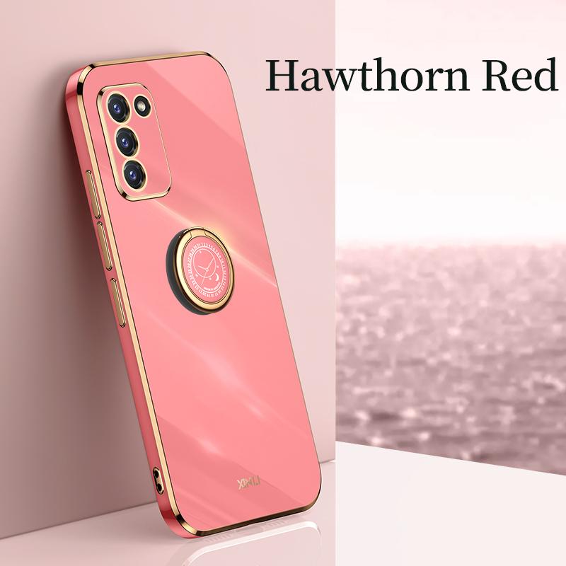 Plating Square Ring Holder Stand Phone Case On For Samsung Galaxy S20 Fe Plus S21 Ultra S 20 21 S20fe 5g Luxury Silicone Cover