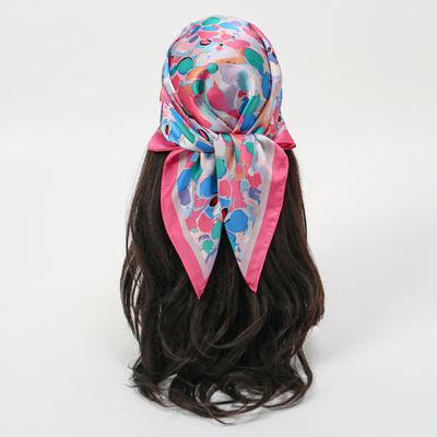 68cm Color Dot Jump Printed Scarf Women's Spring and Summer Thin Imitation Silk Scarf Fresh and Versatile Headscarf Shawl