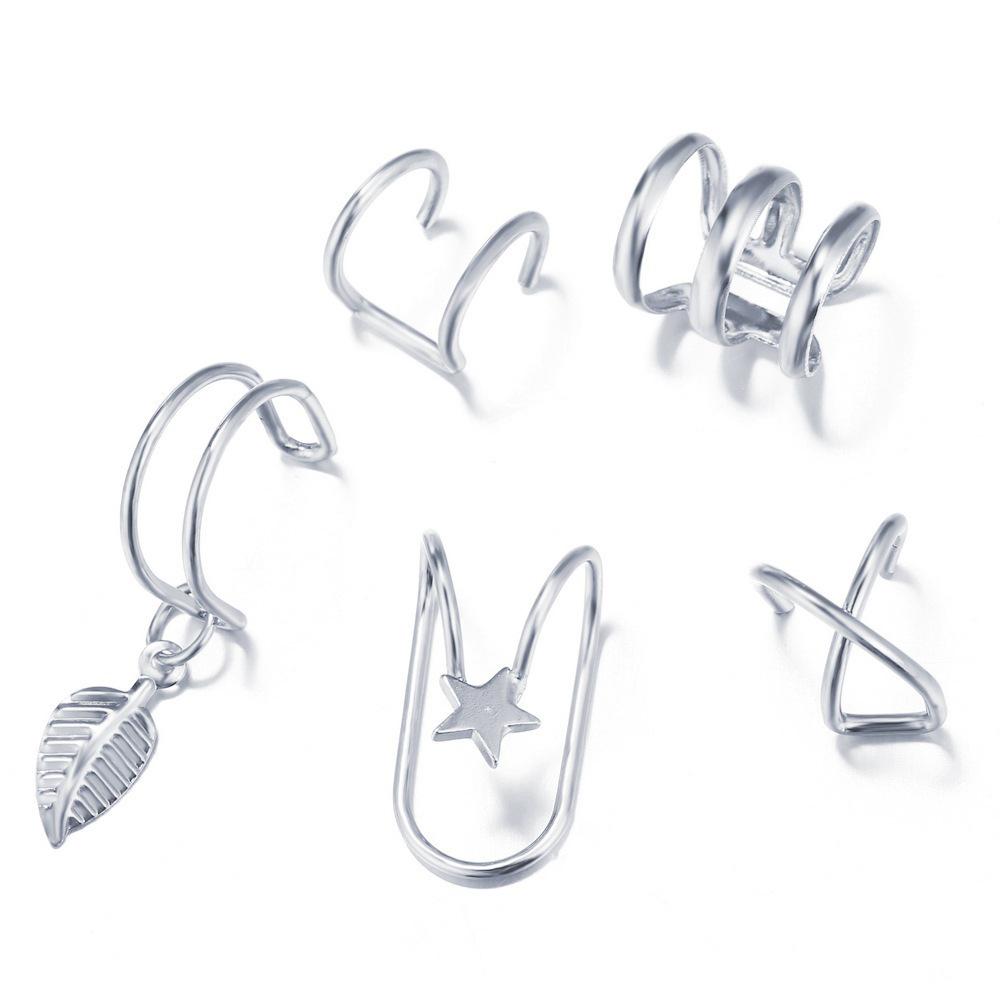 Creative Alloy Ear Clip Set: No Piercing Required, Simple Design