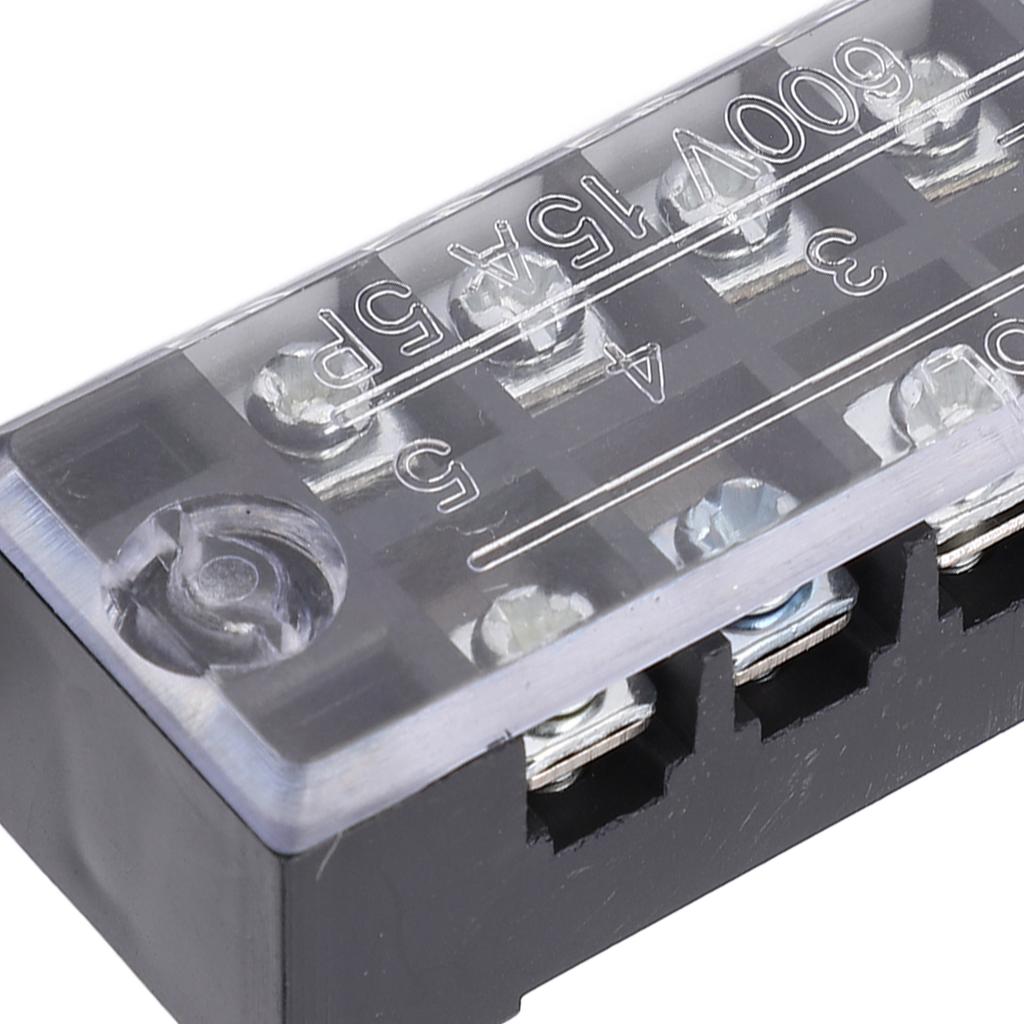 TB‑1505L Terminal Block 5 Positions 600V 15A Dual Row Screw Terminals Strip for Distribution Boxes Distribution Cabinets