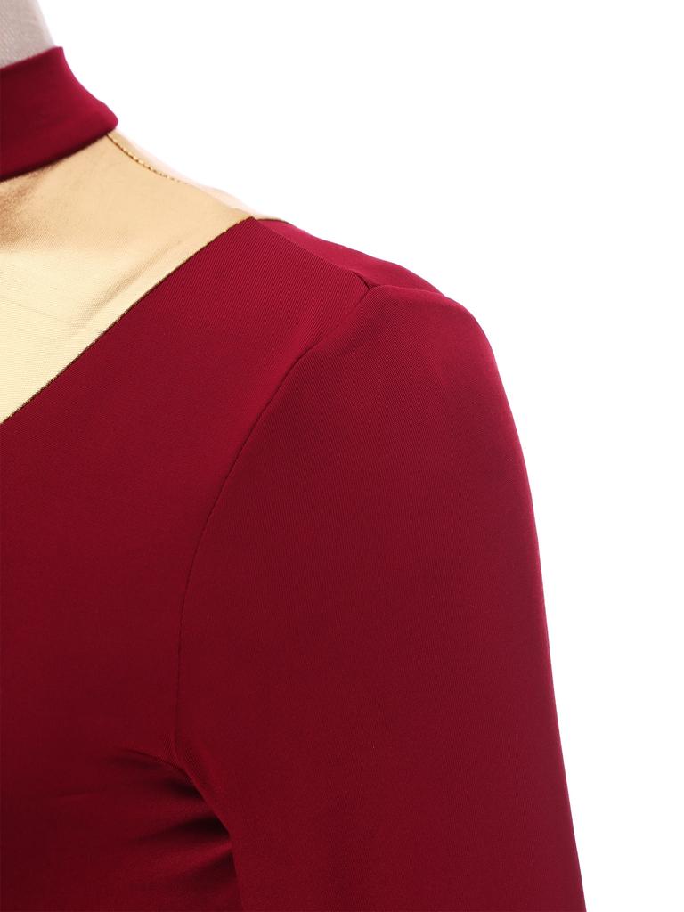 Женская туника цвета металлик с длинными рукавами для литургического прославления и танца, платье для лирического танца