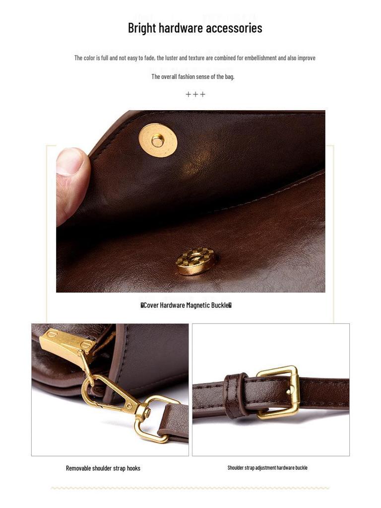 Осенняя женская сумка кроссбоди из текстурированной кожи растительного дубления - Модная, Универсальная, Ретро-дизайн в нескольких цветах.