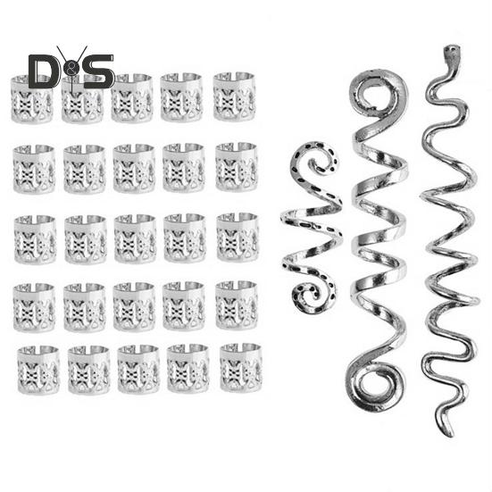 6/28 шт./компл. аксессуары для волос набор женщин сплав косы бусины клипсы простые в использовании аксессуары для волос пиратский косплей волосы инструменты для плетения