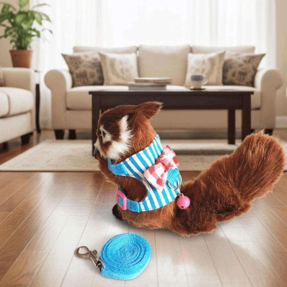 Escape-Proof Hamster Harness Adjustable Rabbit Vest Leash Hamster Chest Strap for Small Animal