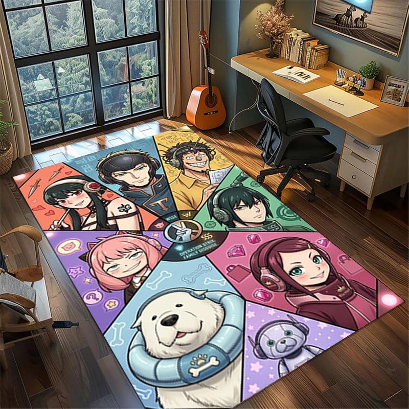 "Spy × Family" Large Area Rug Carpet Non Slip Washable Floor Mat Gamer Room Bedroom Home Decor—kwq92