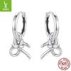 Bow Button Rope Ear Buckle Women, Fresh And Sweet S925 Sterling Silver Women'S Earrings Earrings