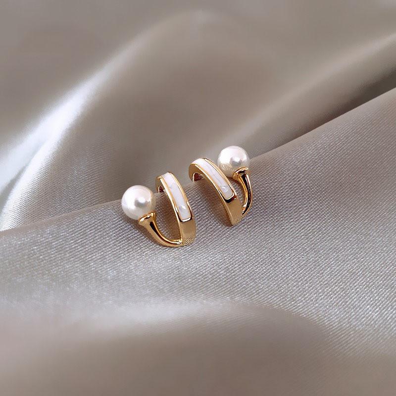 Minimal Design Metal Beans Stud Earrings For Cute Girls  New Fashion Jewelry Party Simple Accessories For Womens
