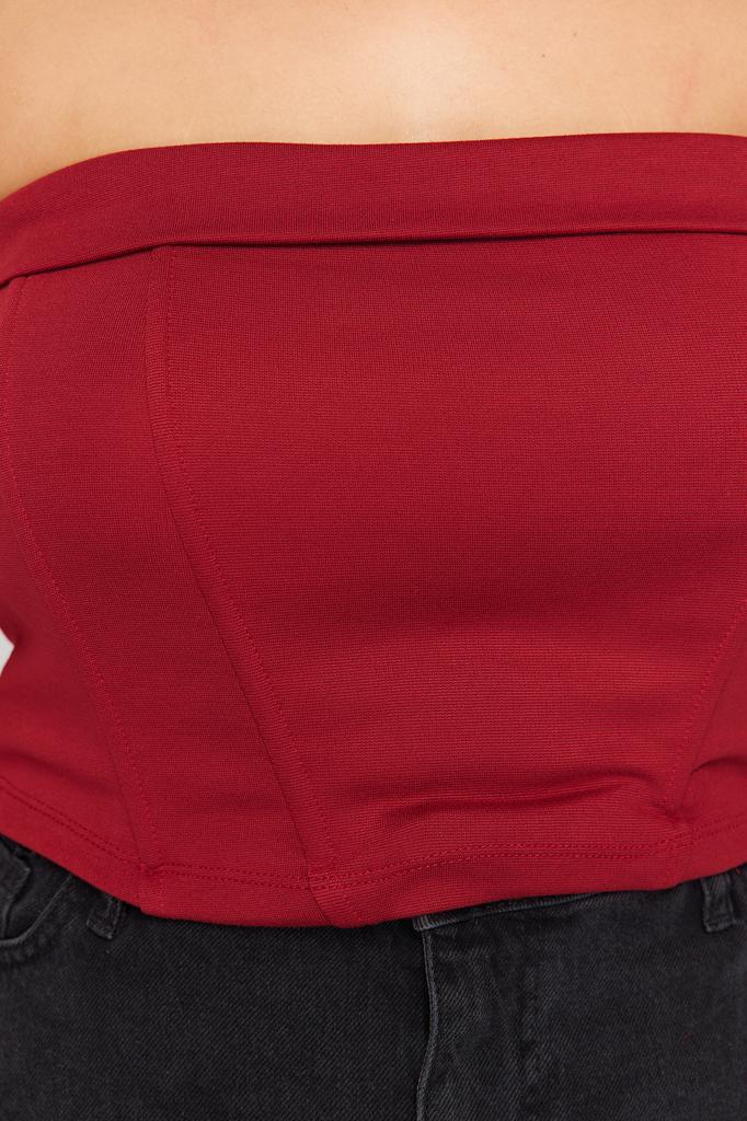 Women's Fashion New Plus Big Size Blouse Black Strapless Knitted Blouse