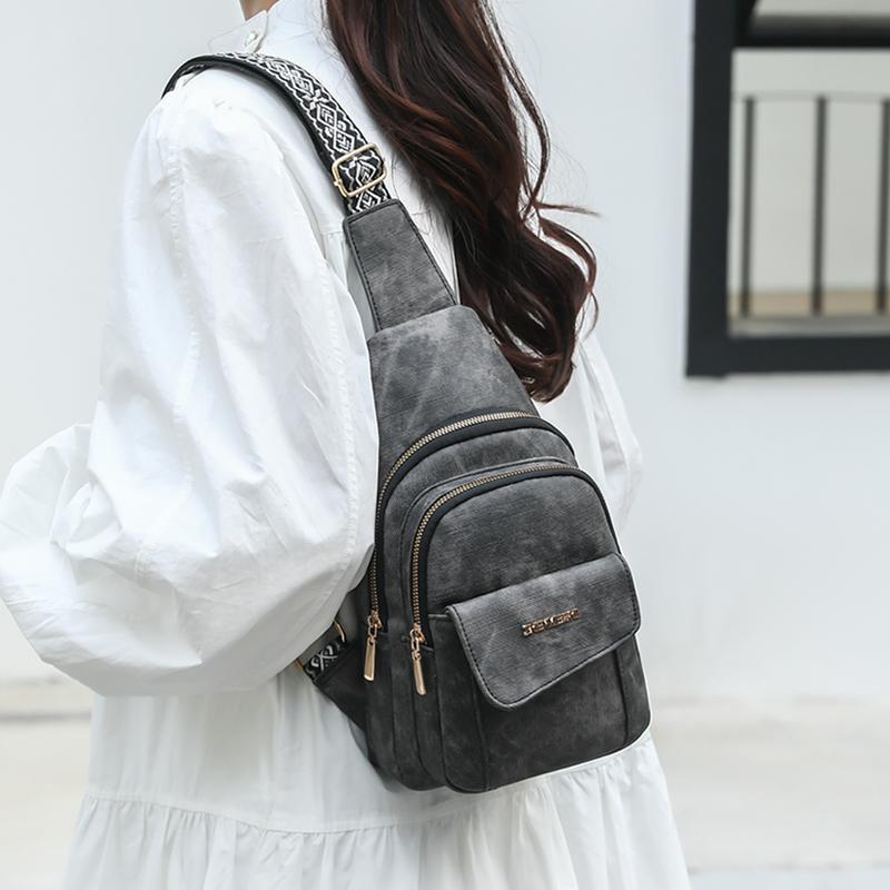 Soft Leather Chest Bag Women Crossbody Bag Single Shoulder Bag