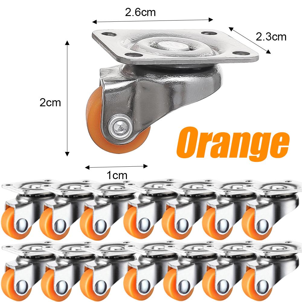 Мини-универсальное колесо с вращением на 360°, ролики из мягкой резины для игрушечной тележки, ящиков для хранения, тележки, многоцелевого мебельного ролика