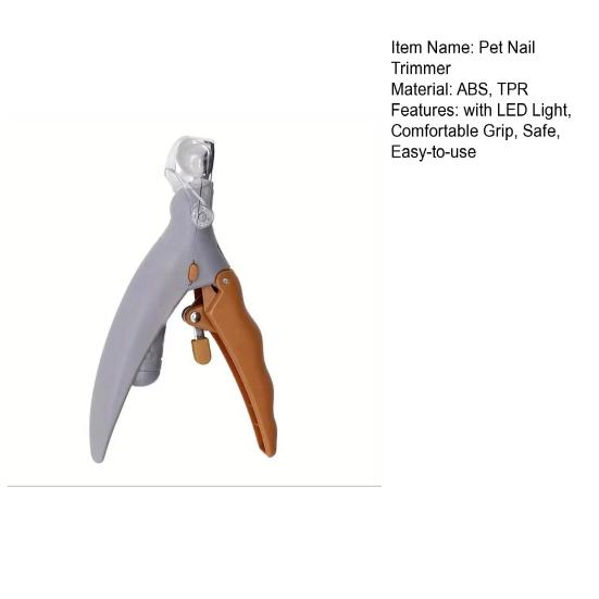 LED Pet Nail Trimmer Lighted Pet Nail Clippers with Magnifying Glass Curved Half-Moon Clippers
