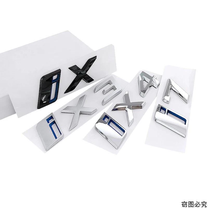 1 шт. ABS i4 i7 i3 iX iX3 iX4 iX7 маленький большой логотип автомобильные наклейки для электромобилей i4 i7 i3 iX значок на заднюю дверь черные наклейки на багажник логотип багажника