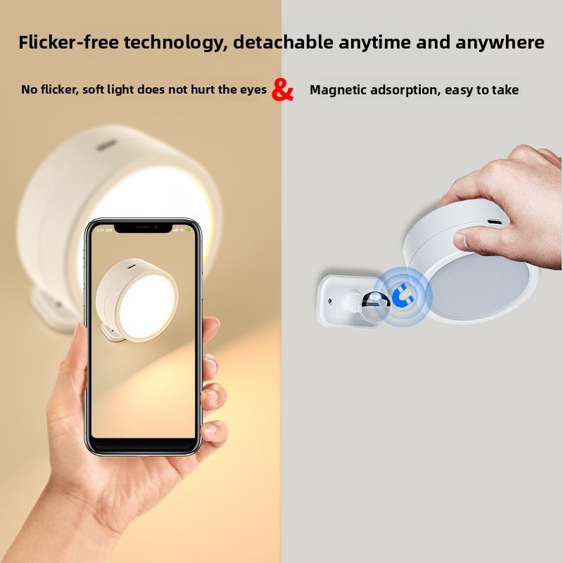 Светодиодный ночник с пультом дистанционного управления, зарядный, бытовой декор, освещение, круглый вращающийся прикроватный настенный светильник