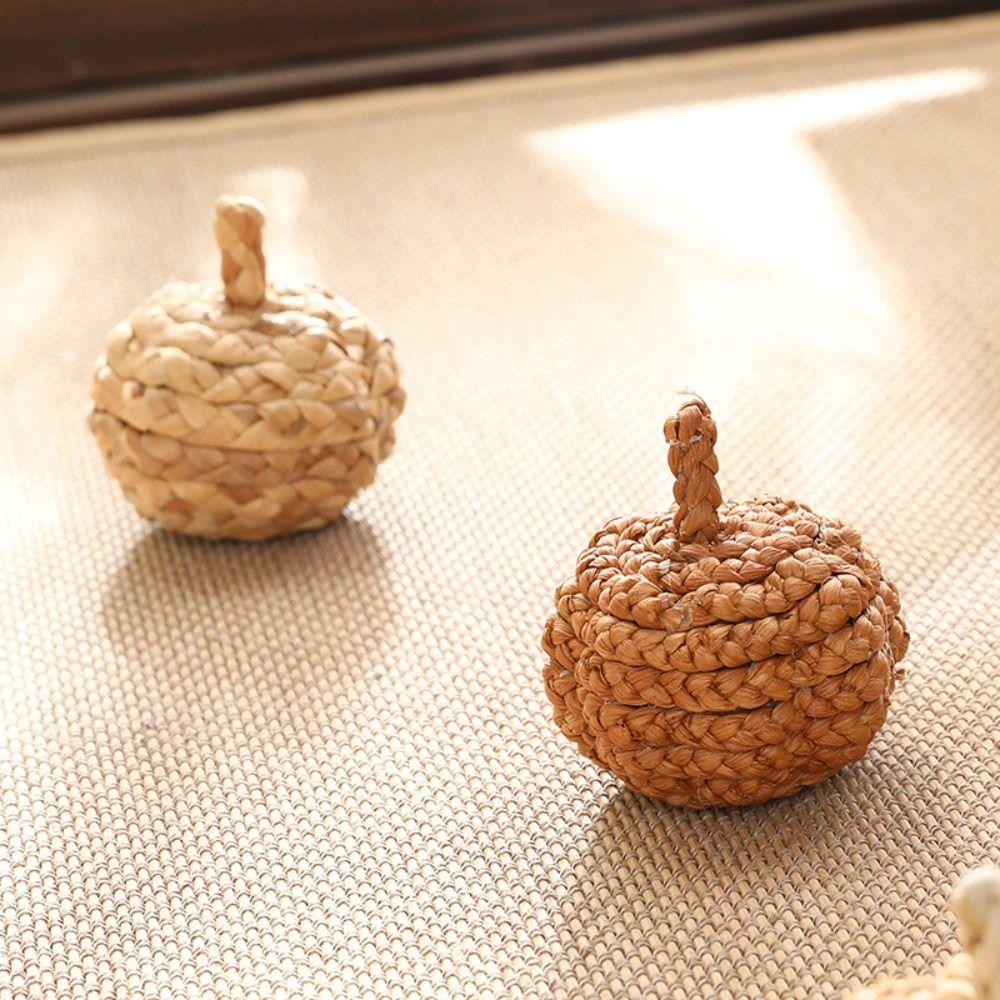 Artificial Christmas Tree Pendant Handmade Halloween Decoration Straw Pumpkin Balls  Christmas Tree