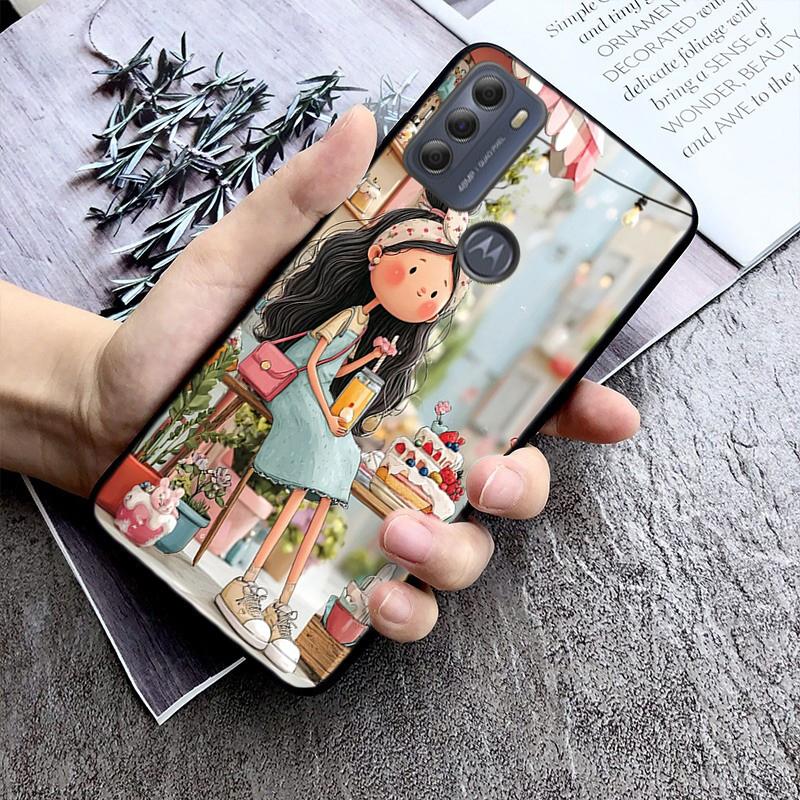 Lovely Girl Phone Case For Motorola Moto G85 G55 G05 G14 G75 G31 G50 G10 G20 G30 G60 G13 G32 G84 G54 G53 G72 G24 Power