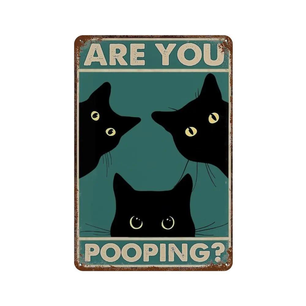 Знаменитая картина «Мона Лиза Звездная ночь» с забавным черным котом, постер, металлическая жестяная вывеска, табличка, настенное искусство, домашний декор для гостиной, спальни