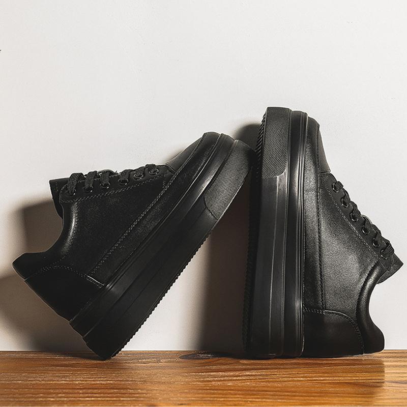 2025 Модная обувь Женские кроссовки на высокой платформе Плоская платформа Черно-белая обувь Милые женские туфли для увеличения роста 8 см D493