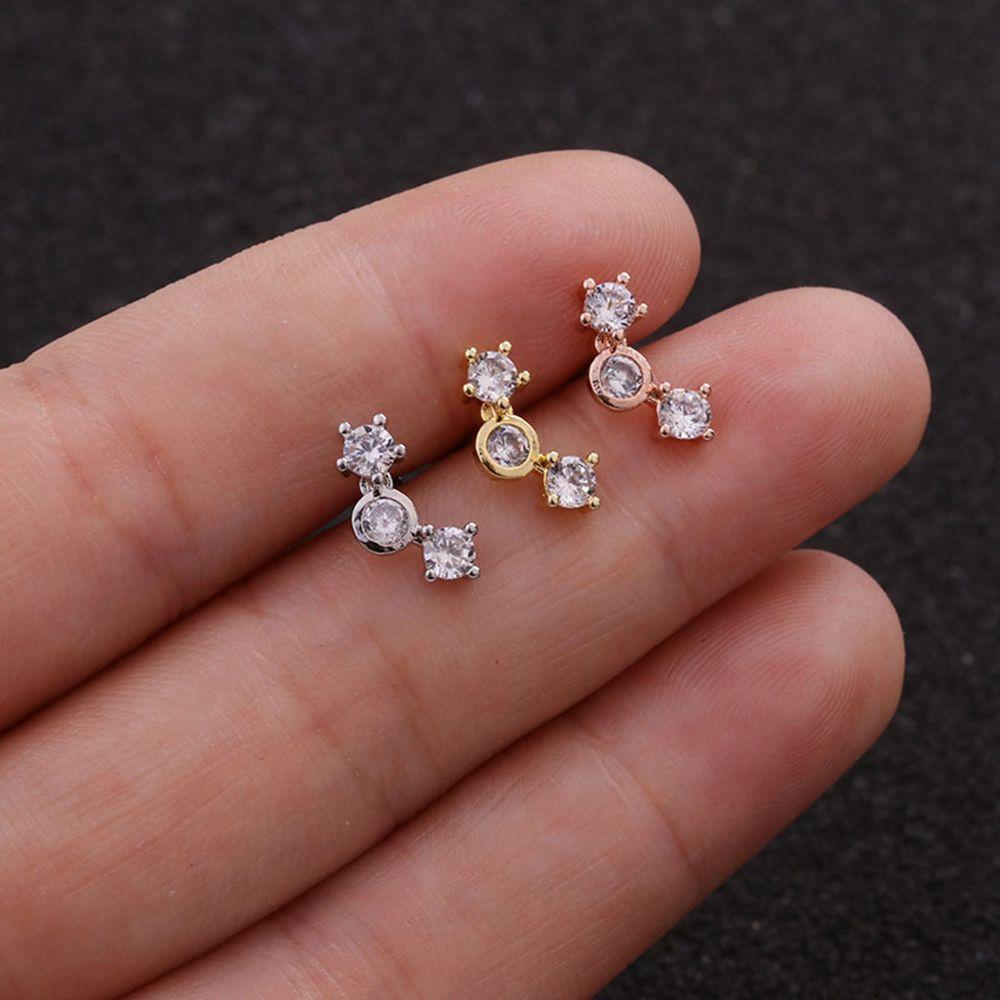 Body Jewelry Cz Zircon Star Leaves Cartilage Ear Stud Helix Tragus Piercing Earring Stainless Steel