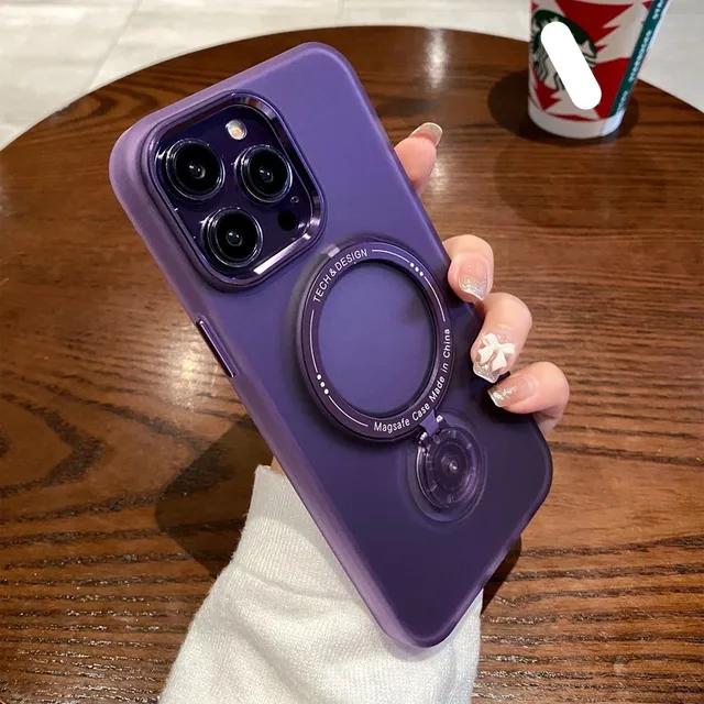 Для iPhone 15 14 13 12 11 Pro Plus Max чехол с подставкой на 360 градусов магнитный чехол Magsafe матовый, мягкий, прозрачный, противоскользящий, противоскользящий, чехлы