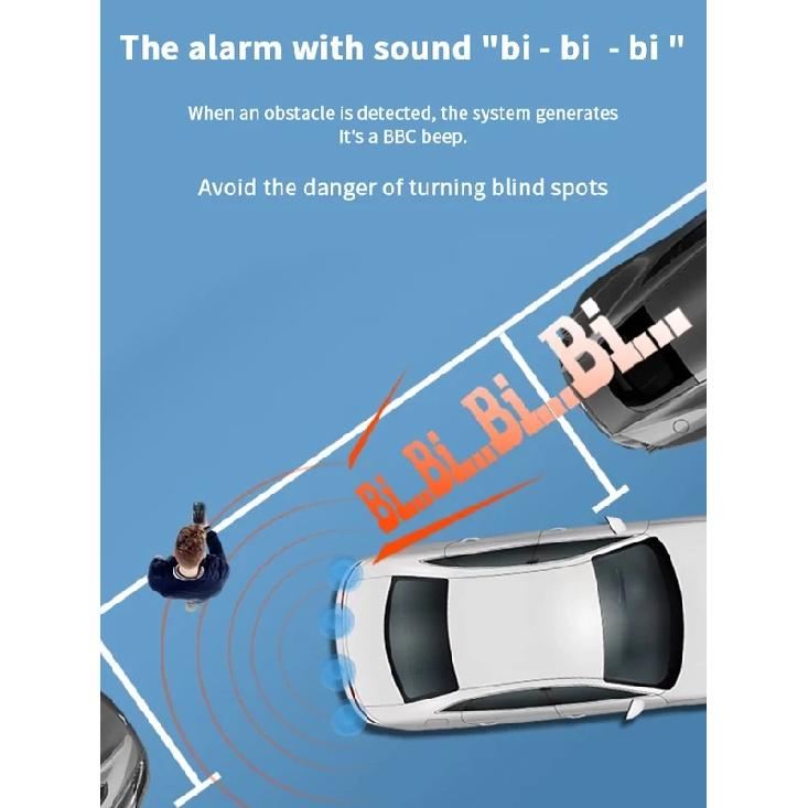 LED Car Parking Sensor 4 Sensors 22mm Buzzer Warning With Display Screen Host Control Box For Truck Van RV