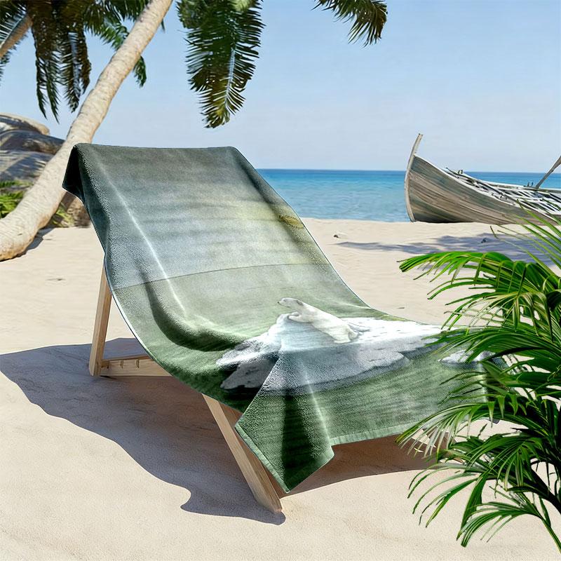Little Polar Bear Beach Towel, Large Soft Quick Dry Towel for Beach Camping Swimming