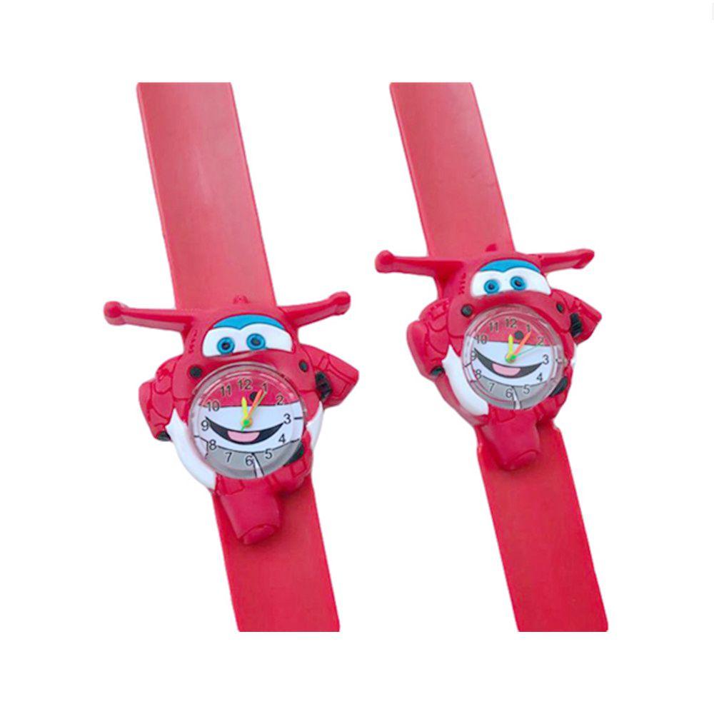 1 шт. Мультяшные часы Super Wings Фигурки самолетов Силиконовый ремешок ПВХ Модель Детский Подарок Игрушка