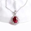 Natural Filled Ruby Jewelry Set July Birthstone 925 Silver Ring Earrings Necklace for Women Wedding Banquet Gifts Rare Precious