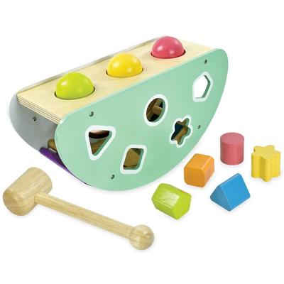 Игрушка Качалка Развивающая Деревянная Музыкальный Молоток Подарок на День Рождения для Годовалых Edutē i'm Toy, Игрушка, Инструмент, Игрушка, Пазл на Сопоставление Форм, 1-2