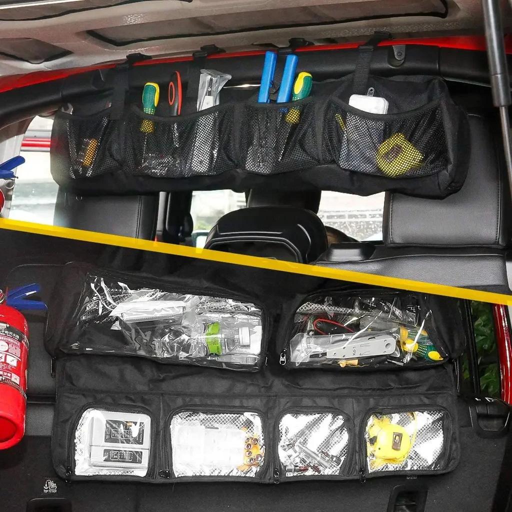 Наборы инструментов большой емкости, органайзеры для грузовых сумок, держатель для заднего сиденья, сетка для хранения багажа на заднее сиденье Jeep Wrangler JK/JL 2007-2024 гг.