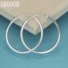 925 Sterling Silver Round Piercing Earrings Fashion Wedding Jewelry