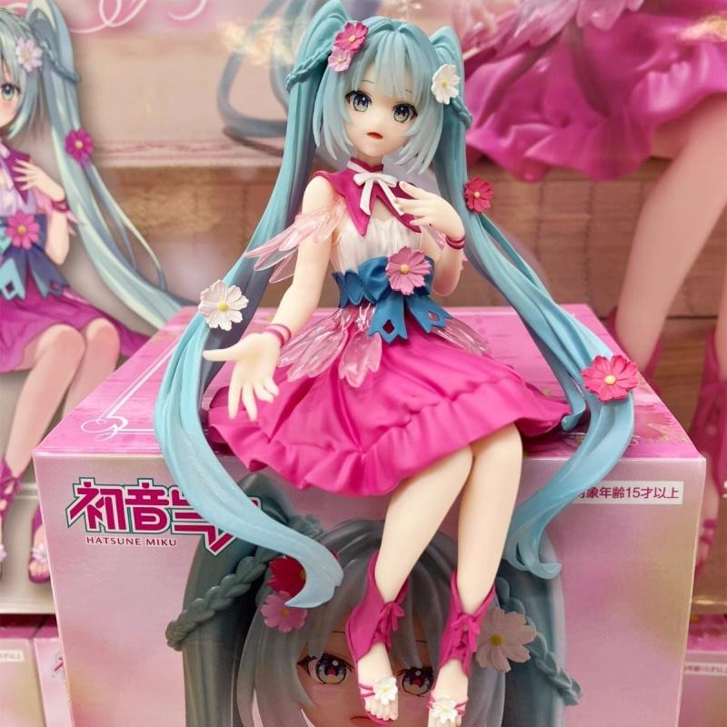 Оригинальный Furyu Подставка для лапши Vocaloid Hatsune Miku Фея цветов Космос Сидящая фигурка Модели Коллекционные компьютерные украшения Игрушка