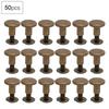 50 Set 8mm Pure Copper Flat Head Rivets Leather Strap Screws Kit for Notebook BindingBronze