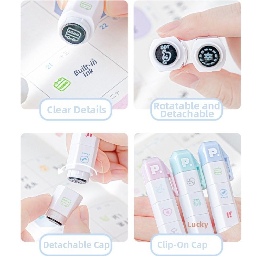 Cartoon To Do List Journal Stamp Detachable Diary Seal Cute Seal Pen  Kids Gift School Stationery