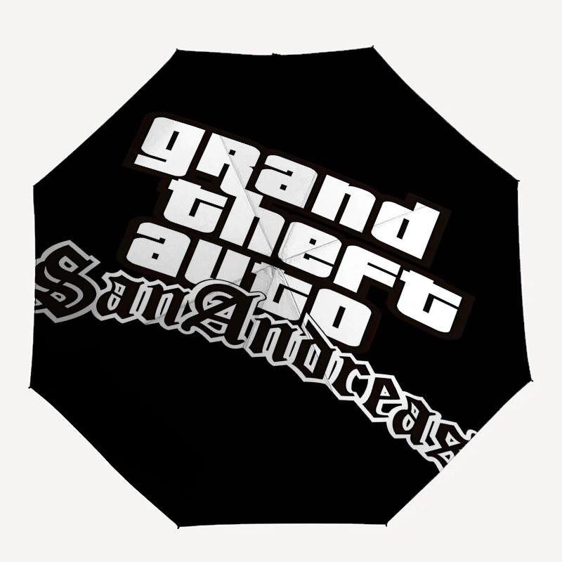 1pc Grand Theft Auto San Andreas Automatic Open Close Umbrella with 8-Rib Windproof Canopy Compact Portable Travel Umbrella10251